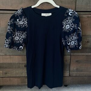 LOFT | Blue Flowered Top | Size: XSP